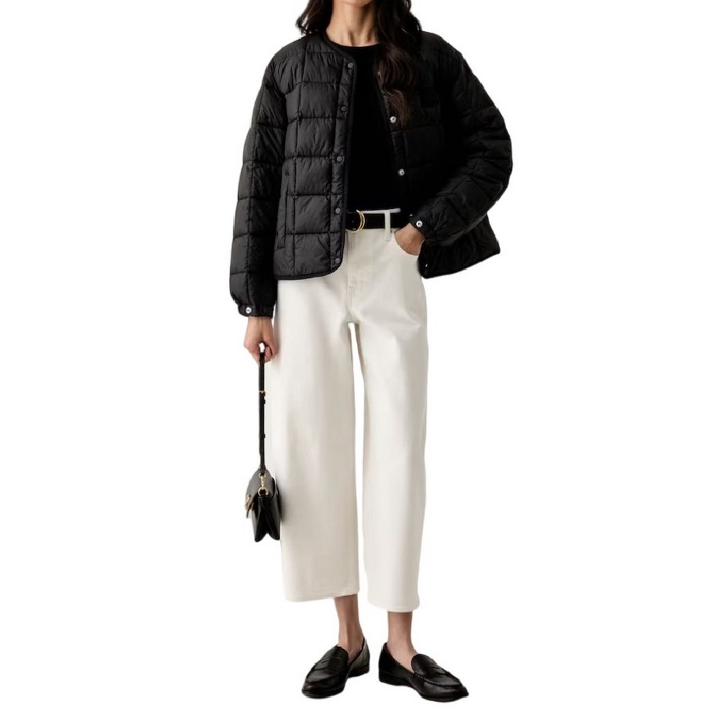 CALVIN KLEIN JEANS COTTON CROPPED BARREL LEG PANTS ΠΑΝΤΕΛΟΝΙ ΓΥΝΑΙΚΕΙΟ OFF WHITE