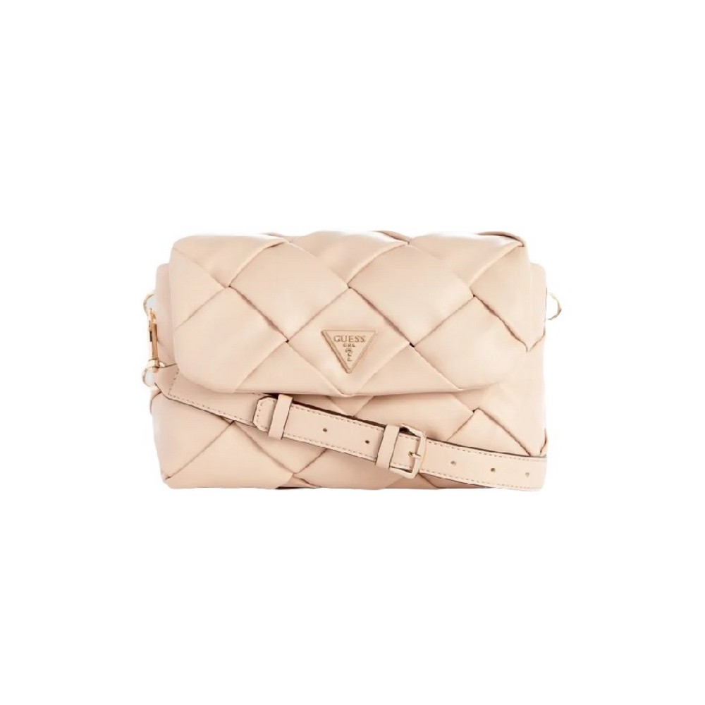 GUESS ZAINA FLAP SHOULDER ΤΣΑΝΤΑ ΓΥΝΑΙΚΕΙΑ STONE