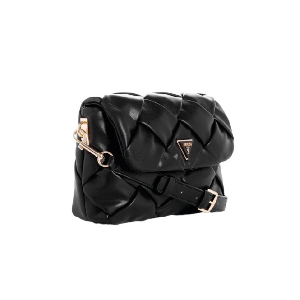 GUESS ZAINA FLAP SHOULDER ΤΣΑΝΤΑ ΓΥΝΑΙΚΕΙΑ BLACK