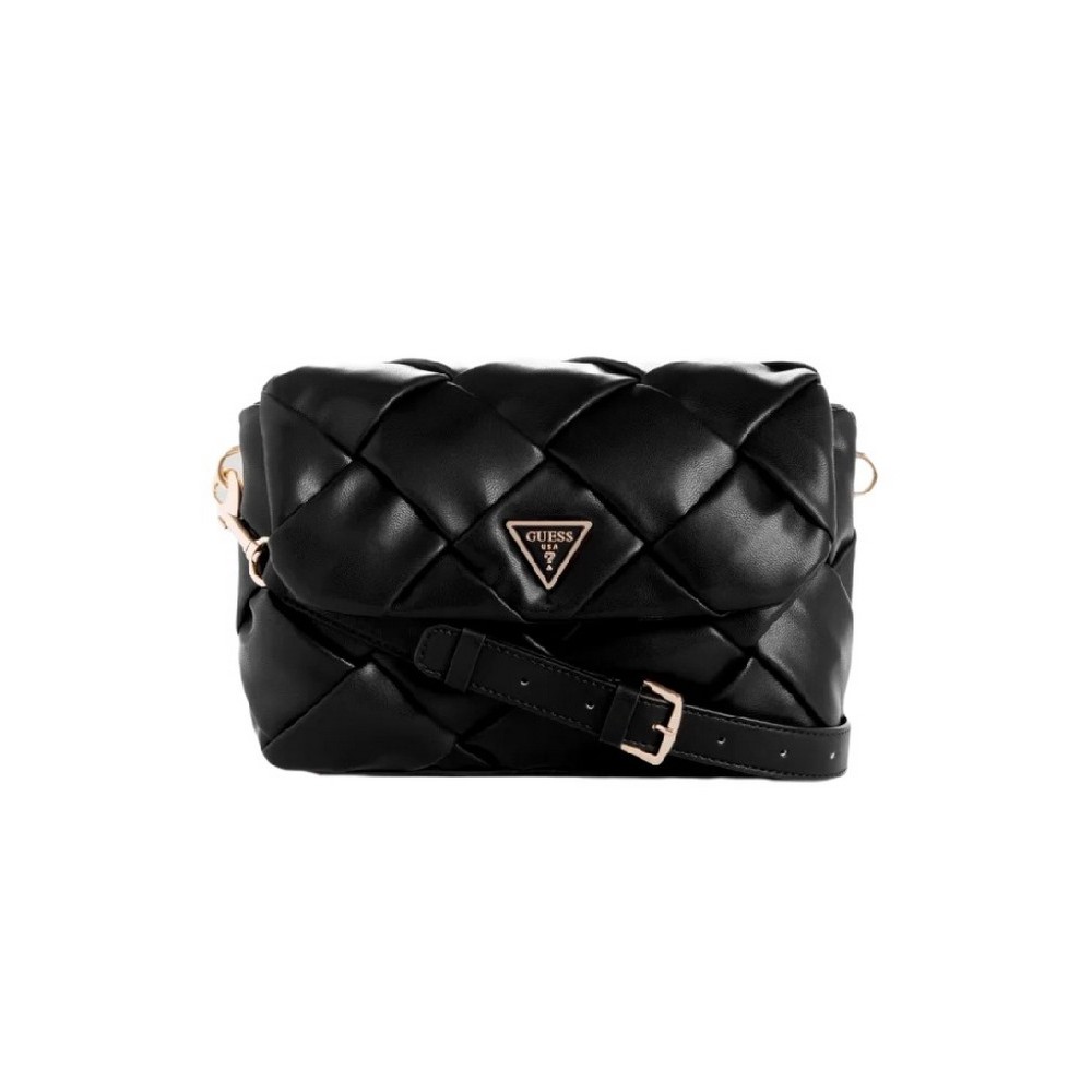 GUESS ZAINA FLAP SHOULDER ΤΣΑΝΤΑ ΓΥΝΑΙΚΕΙΑ BLACK