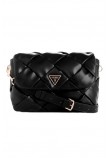 GUESS ZAINA FLAP SHOULDER ΤΣΑΝΤΑ ΓΥΝΑΙΚΕΙΑ BLACK