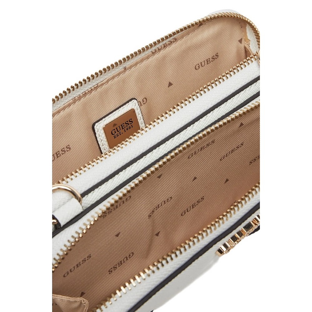 GUESS BRAMINA CROSSBODY ORGANIZER ΤΣΑΝΤΑ ΓΥΝΑΙΚΕΙΑ WHITE