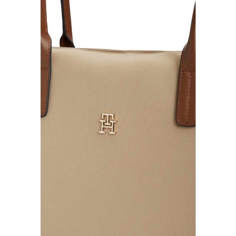 TOMMY HILFIGER POPETTE TOTE ΤΣΑΝΤΑ ΓΥΝΑΙΚΕΙΑ BEIGE