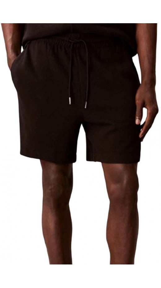 CALVIN KLEIN JEANS HD COTTON WAFFLE SHORT ΒΕΡΜΟΥΔΑ ΑΝΔΡΙΚΗ BLACK