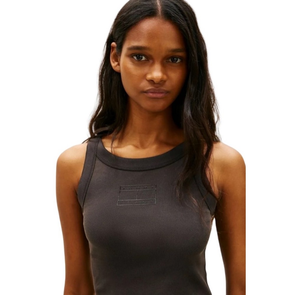 TOMMY JEANS SLIM SH TONAL FLAG TANK ΤΟΠ ΓΥΝΑΙΚΕΙΟ BLACK