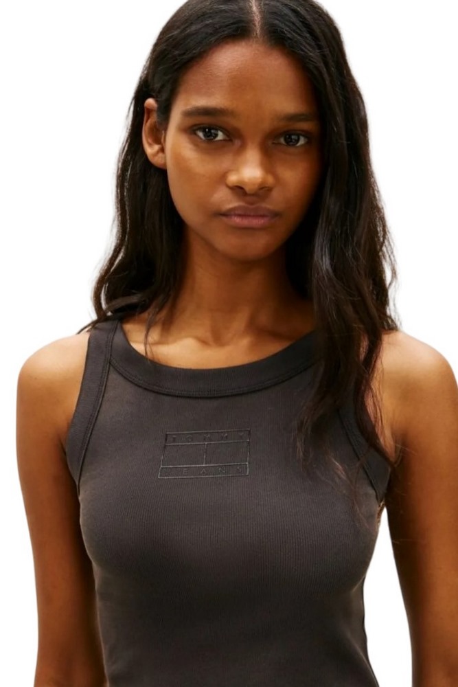 TOMMY JEANS SLIM SH TONAL FLAG TANK ΤΟΠ ΓΥΝΑΙΚΕΙΟ BLACK