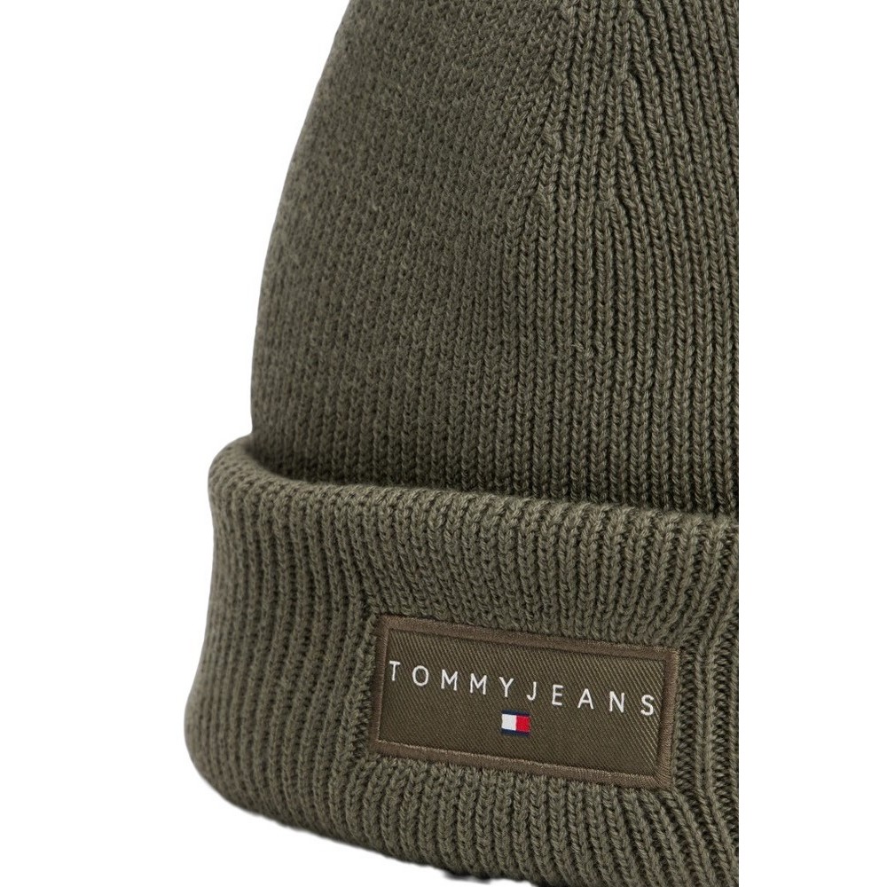 TOMMY JEANS  LINEAR BEANIE ΣΚΟΥΦΟΣ ΑΝΔΡΙΚΟΣ KHAKI