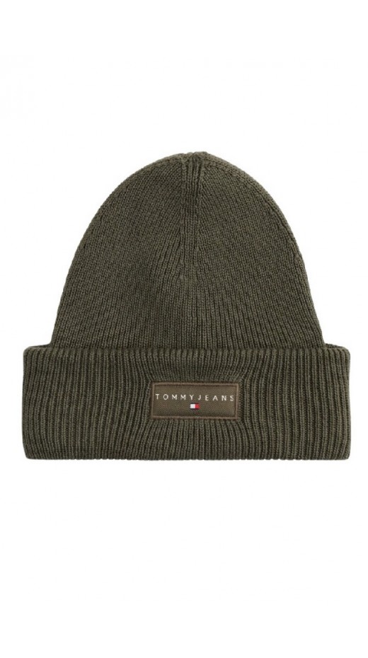 TOMMY JEANS  LINEAR BEANIE ΣΚΟΥΦΟΣ ΑΝΔΡΙΚΟΣ KHAKI