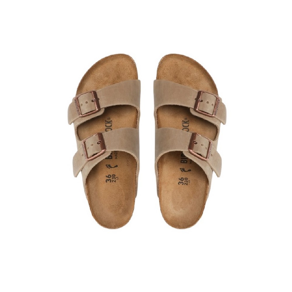 BIRKENSTOCK S26 LEATHER ARIZONA LEOI NARROW CORE ESSENTIAL ΠΑΝΤΟΦΛΑ UNISEX TAUPE