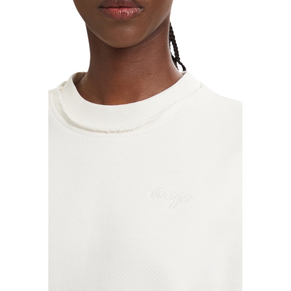 HUGO BOSS DISMOOLIE JERSEY SWEATSHIRT ΜΠΛΟΥΖΑ ΦΟΥΤΕΡ ΓΥΝΑΙΚΕΙΑ OFF WHITE