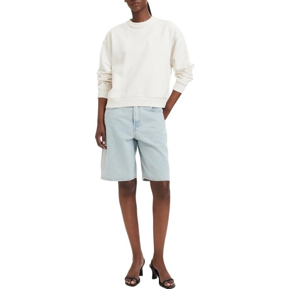 HUGO BOSS DISMOOLIE JERSEY SWEATSHIRT ΜΠΛΟΥΖΑ ΦΟΥΤΕΡ ΓΥΝΑΙΚΕΙΑ OFF WHITE