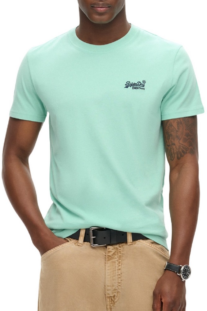 SUPERDRY ESSENTIAL LOGO EMB T-SHIRT ΜΠΛΟΥΖΑ ΑΝΔΡΙΚΗ MINT