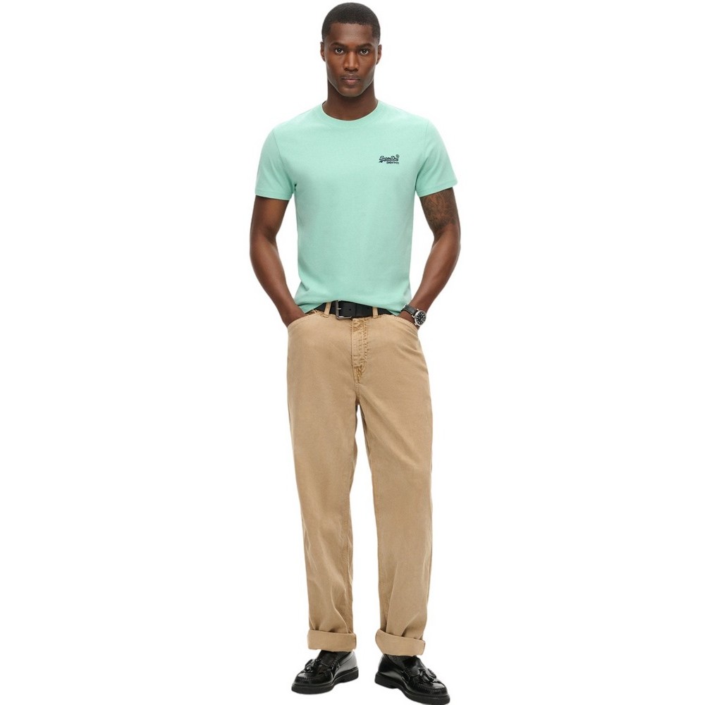 SUPERDRY ESSENTIAL LOGO EMB T-SHIRT ΜΠΛΟΥΖΑ ΑΝΔΡΙΚΗ MINT