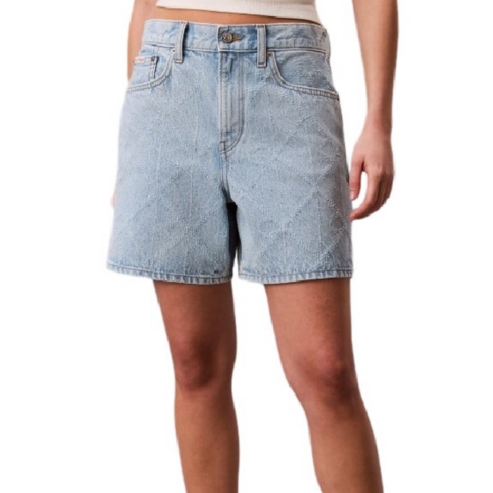 CALVIN KLEIN JEANS 90S 6 IN SHORT NEEDLEPUNCH CK TR ΤΖΙΝ ΒΕΡΜΟΥΔΑ ΓΥΝΑΙΚΕΙΑ LIGHT DENIM