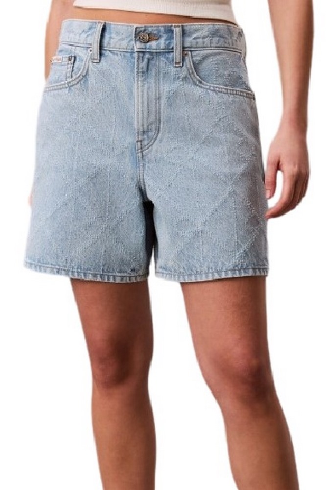 CALVIN KLEIN JEANS 90S 6 IN SHORT NEEDLEPUNCH CK TR ΤΖΙΝ ΒΕΡΜΟΥΔΑ ΓΥΝΑΙΚΕΙΑ LIGHT DENIM