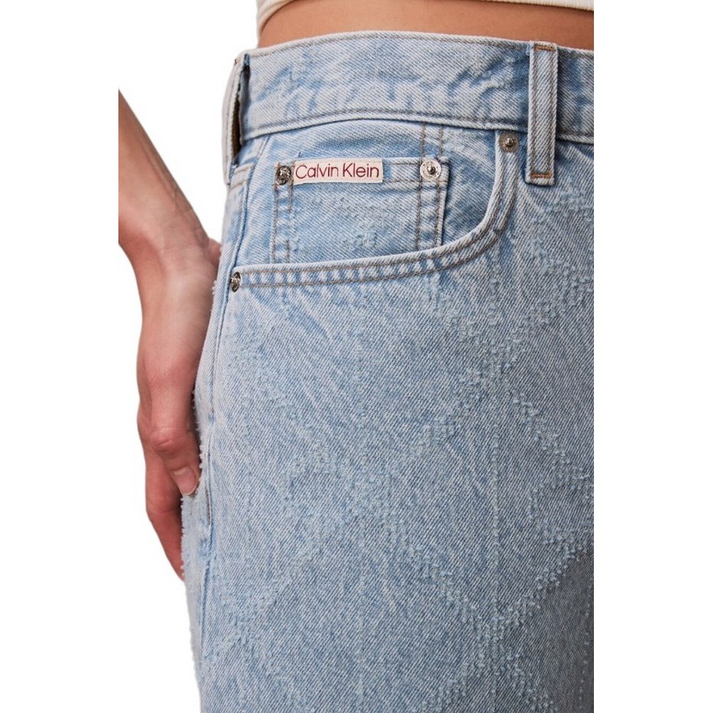 CALVIN KLEIN JEANS 90S 6 IN SHORT NEEDLEPUNCH CK TR ΤΖΙΝ ΒΕΡΜΟΥΔΑ ΓΥΝΑΙΚΕΙΑ LIGHT DENIM