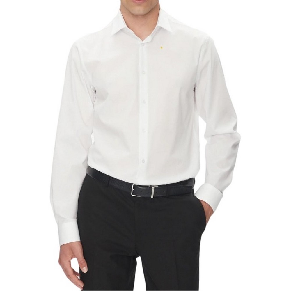 CALVIN KLEIN REG ESNTL POPLIN NOS STR SLD ΠΟΥΚΑΜΙΣΟ ΑΝΔΡΙΚΟ WHITE