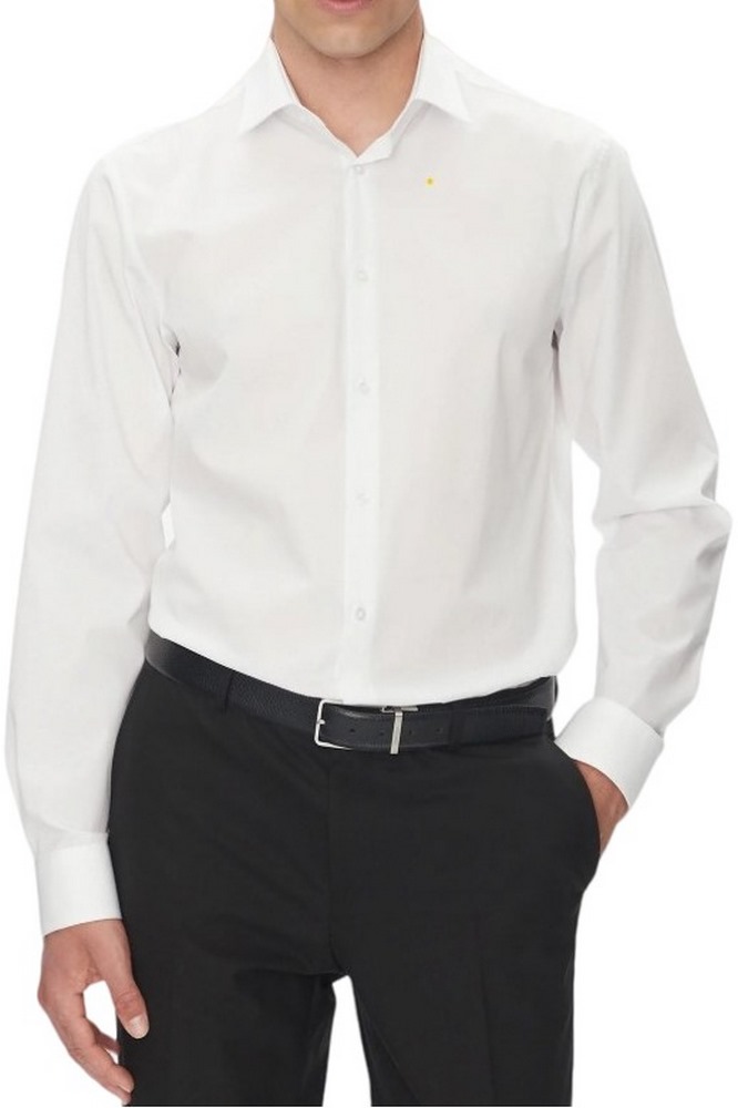 CALVIN KLEIN REG ESNTL POPLIN NOS STR SLD ΠΟΥΚΑΜΙΣΟ ΑΝΔΡΙΚΟ WHITE