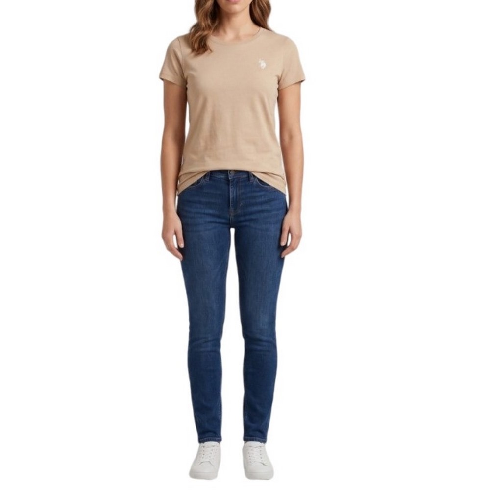 U.S.POLO ASSN LUCY 000270 CH3D SS T-SHIRT ΜΠΛΟΥΖΑ ΓΥΝΑΙΚΕΙΑ BEIGE