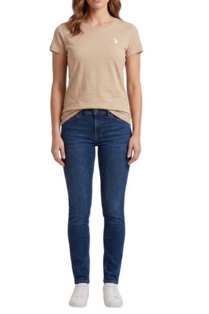 U.S.POLO LUCY 000270 CH3D SS T-SHIRT ΜΠΛΟΥΖΑ ΓΥΝΑΙΚΕΙΑ BEIGE
