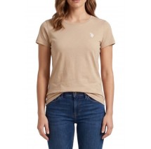 U.S.POLO ASSN LUCY 000270 CH3D SS T-SHIRT ΜΠΛΟΥΖΑ ΓΥΝΑΙΚΕΙΑ BEIGE