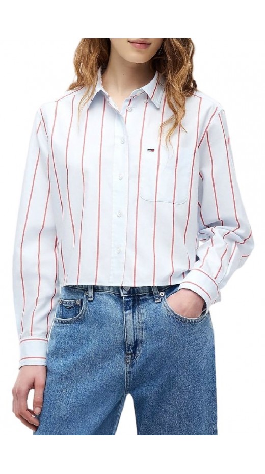 TOMMY JEANS RLX CROP SHIRT ΠΟΥΚΑΜΙΣΟ ΓΥΝΑΙΚΕΙΟ CIEL