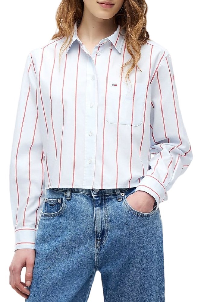 TOMMY JEANS RLX CROP SHIRT ΠΟΥΚΑΜΙΣΟ ΓΥΝΑΙΚΕΙΟ CIEL