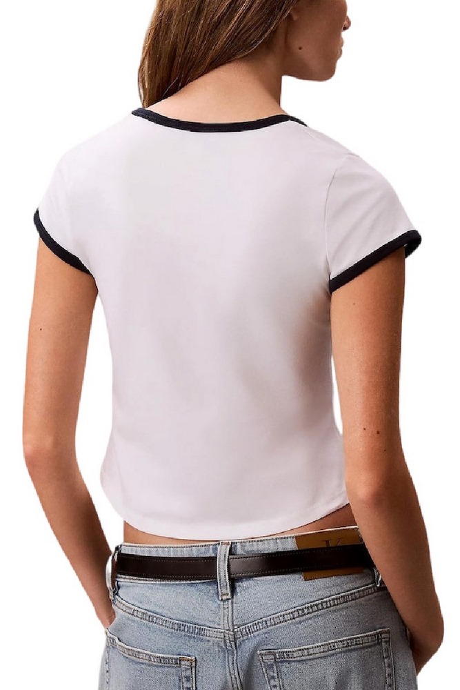 CALVIN KLEIN JEANS MONOLOGO SCOOP NK BABY T-SHIRT ΜΠΛΟΥΖΑ ΓΥΝΑΙΚΕΙΑ OFF WHITE