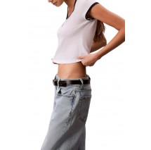 CALVIN KLEIN JEANS MONOLOGO SCOOP NK BABY T-SHIRT ΜΠΛΟΥΖΑ ΓΥΝΑΙΚΕΙΑ OFF WHITE