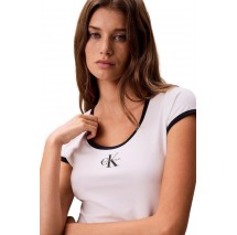 CALVIN KLEIN JEANS MONOLOGO SCOOP NK BABY T-SHIRT ΜΠΛΟΥΖΑ ΓΥΝΑΙΚΕΙΑ OFF WHITE