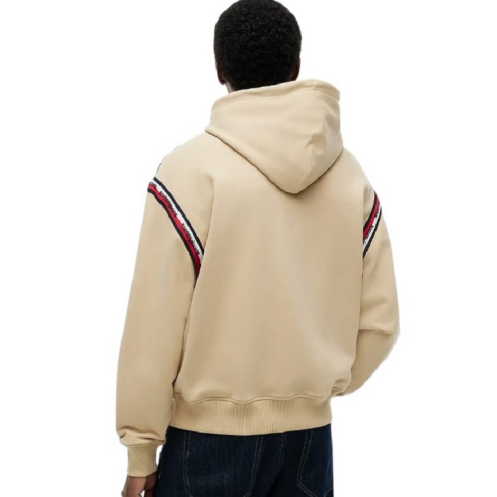 TOMMY JEANS RLX TAPE HOODIE ΦΟΥΤΕΡ ΜΠΛΟΥΖΑ ΑΝΔΡΙΚΗ BEIGE