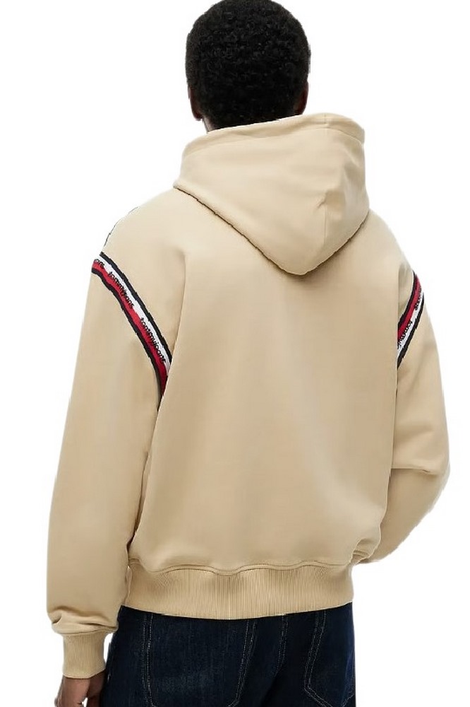 TOMMY JEANS RLX TAPE HOODIE ΦΟΥΤΕΡ ΜΠΛΟΥΖΑ ΑΝΔΡΙΚΗ BEIGE