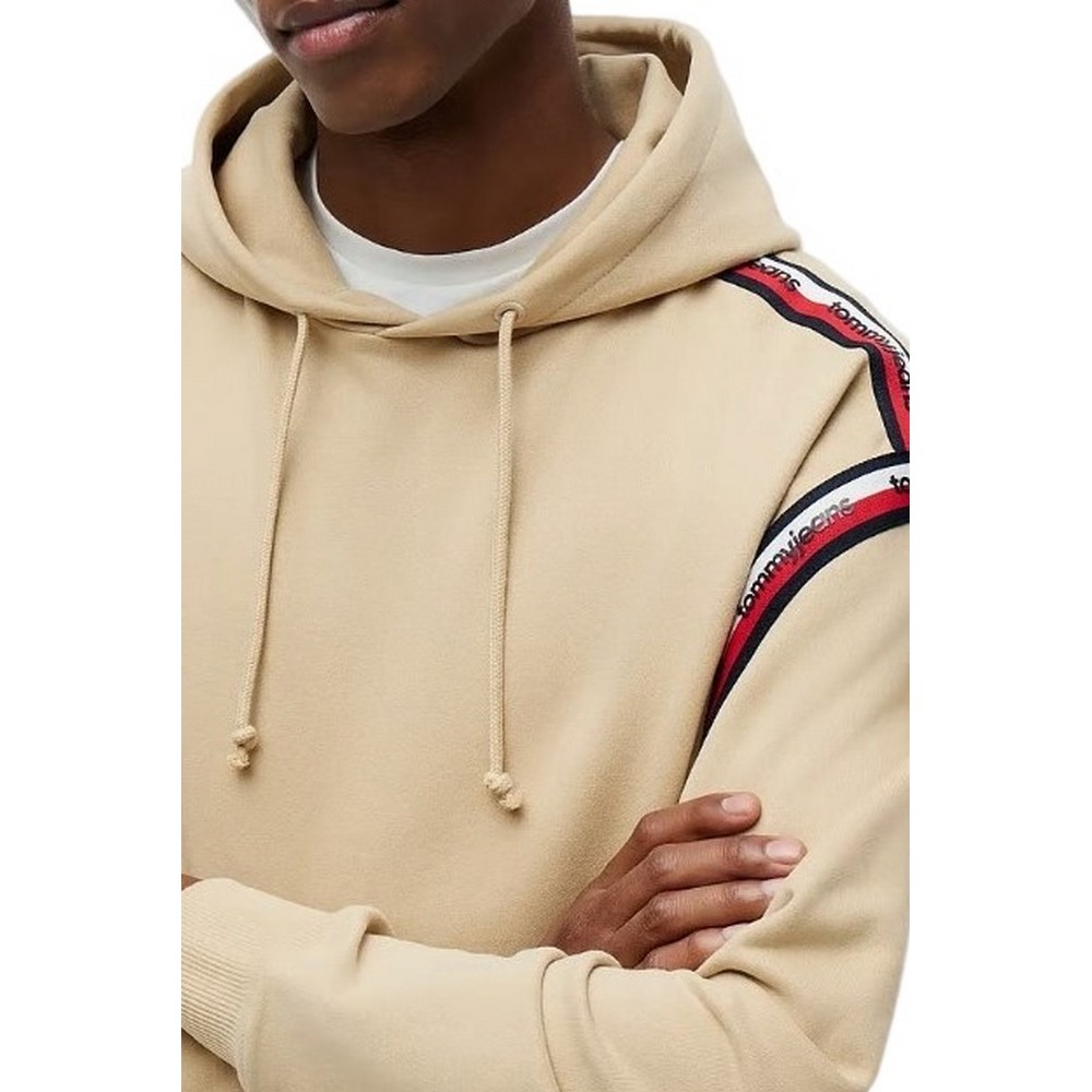 TOMMY JEANS RLX TAPE HOODIE ΦΟΥΤΕΡ ΜΠΛΟΥΖΑ ΑΝΔΡΙΚΗ BEIGE