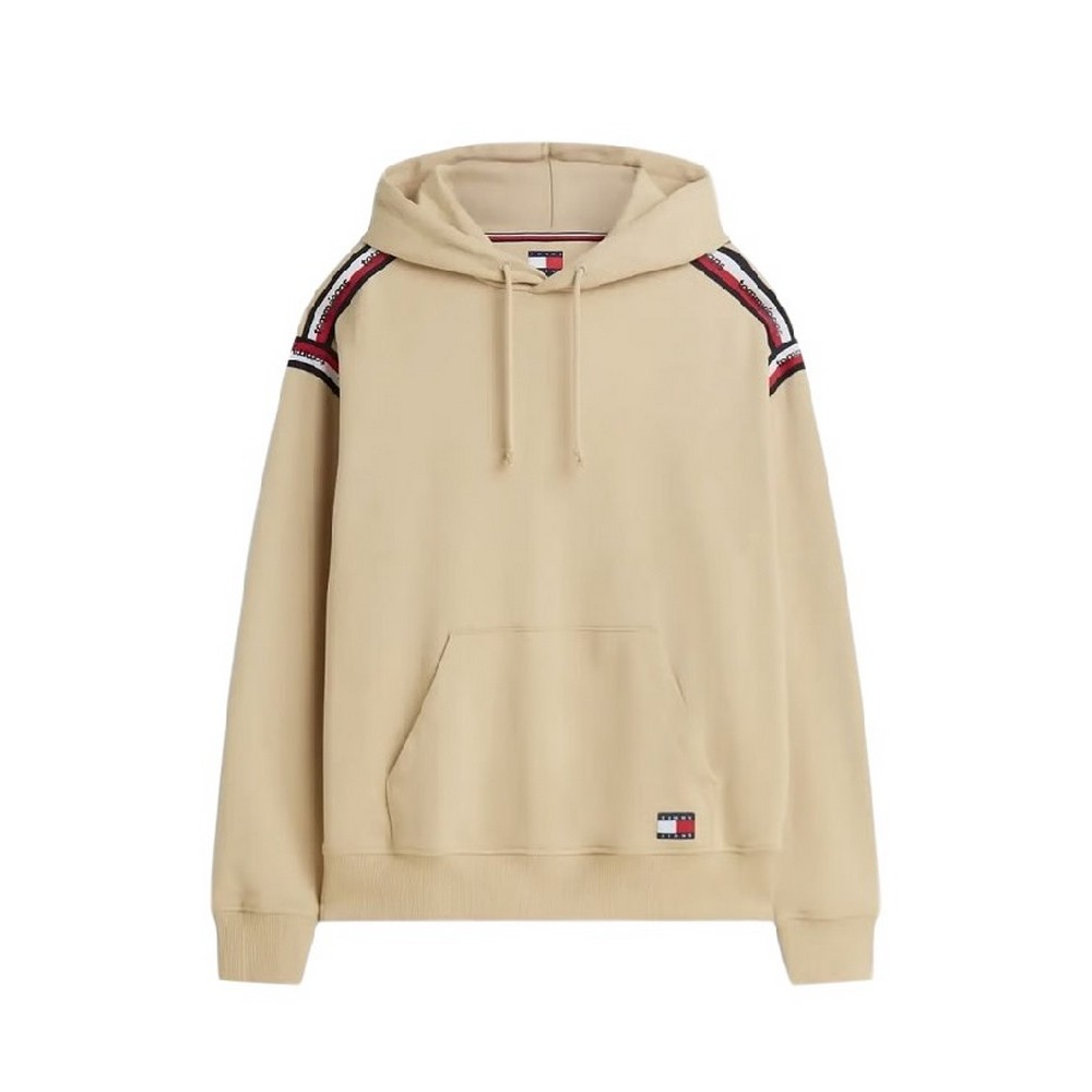 TOMMY JEANS RLX TAPE HOODIE ΦΟΥΤΕΡ ΜΠΛΟΥΖΑ ΑΝΔΡΙΚΗ BEIGE
