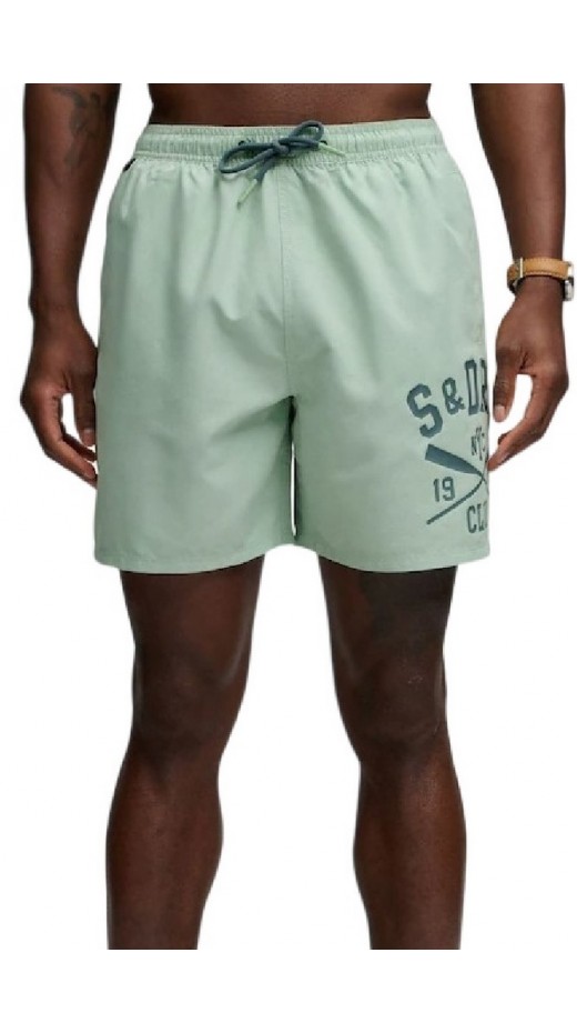 SUPERDRY D3 SDSW PRINTED LOGO 16 SWIM SHORT ΜΑΓΙΟ ΑΝΔΡΙΚΟ MINT