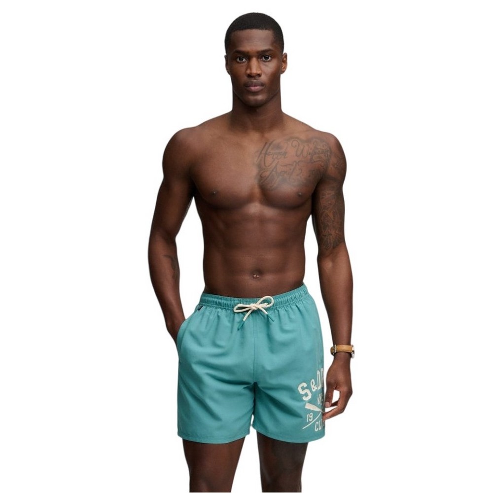 SUPERDRY D3 SDSW PRINTED LOGO 16 SWIM SHORT ΜΑΓΙΟ ΑΝΔΡΙΚΟ VERAMAN