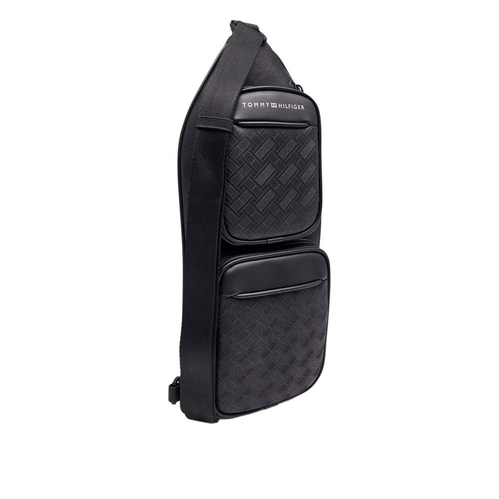 TOMMY HILFIGER MODERN MONOGRAM SLING BAG ΤΣΑΝΤΑ ΑΝΔΡΙΚΗ BLACK