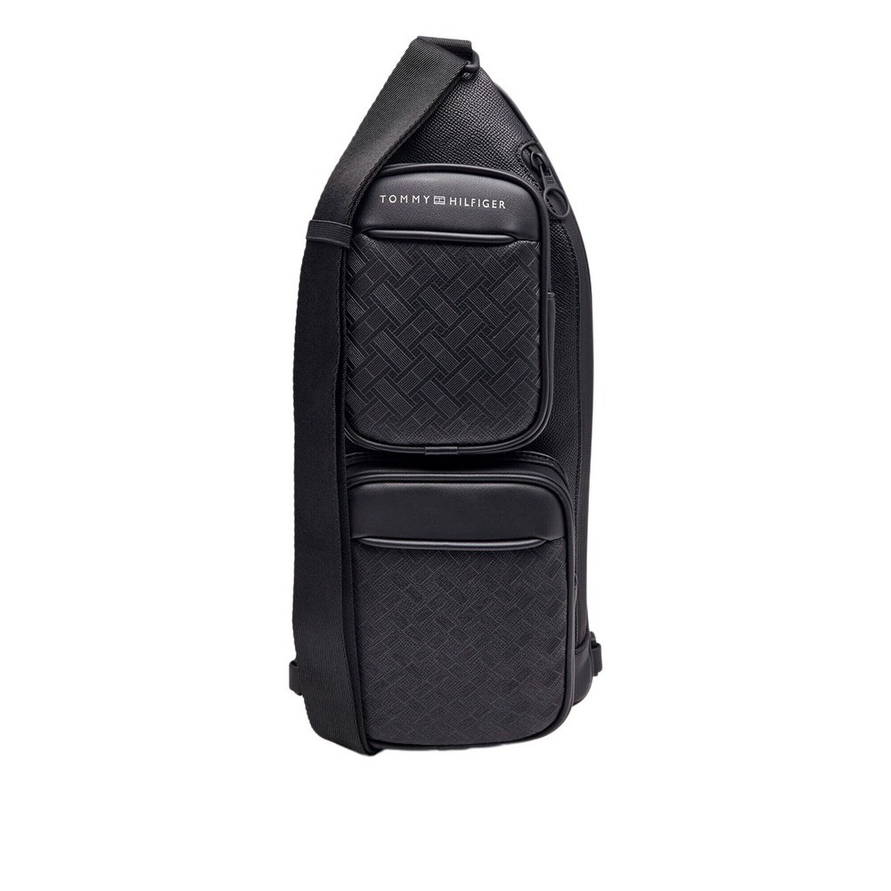 TOMMY HILFIGER MODERN MONOGRAM SLING BAG ΤΣΑΝΤΑ ΑΝΔΡΙΚΗ BLACK