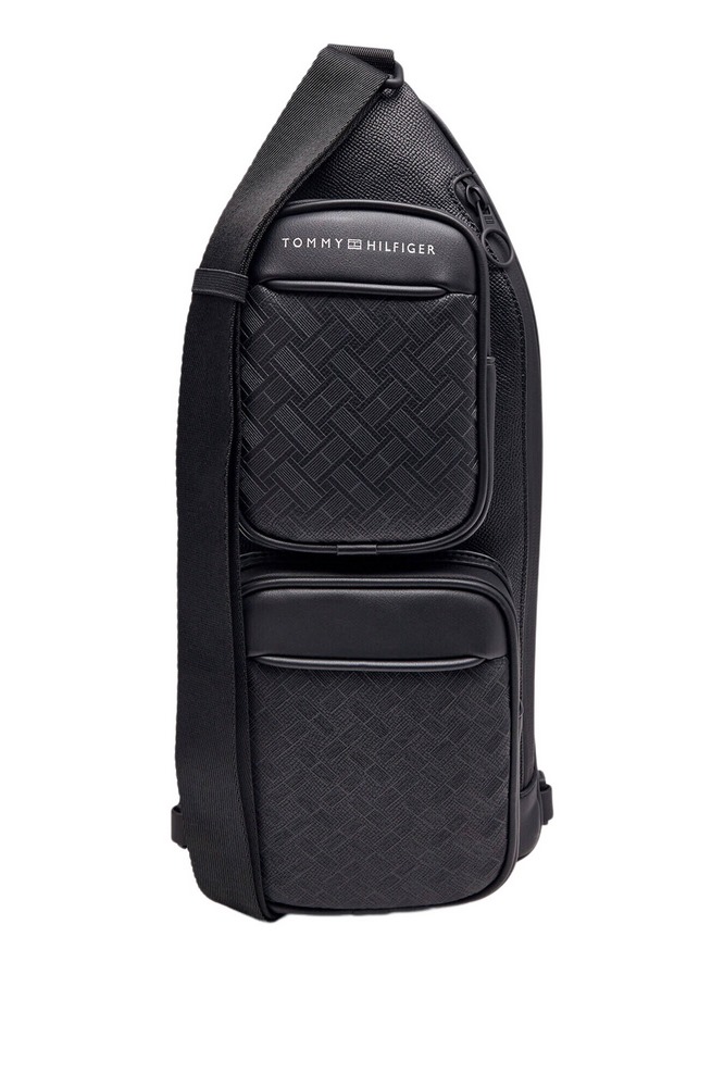 TOMMY HILFIGER MODERN MONOGRAM SLING BAG ΤΣΑΝΤΑ ΑΝΔΡΙΚΗ BLACK