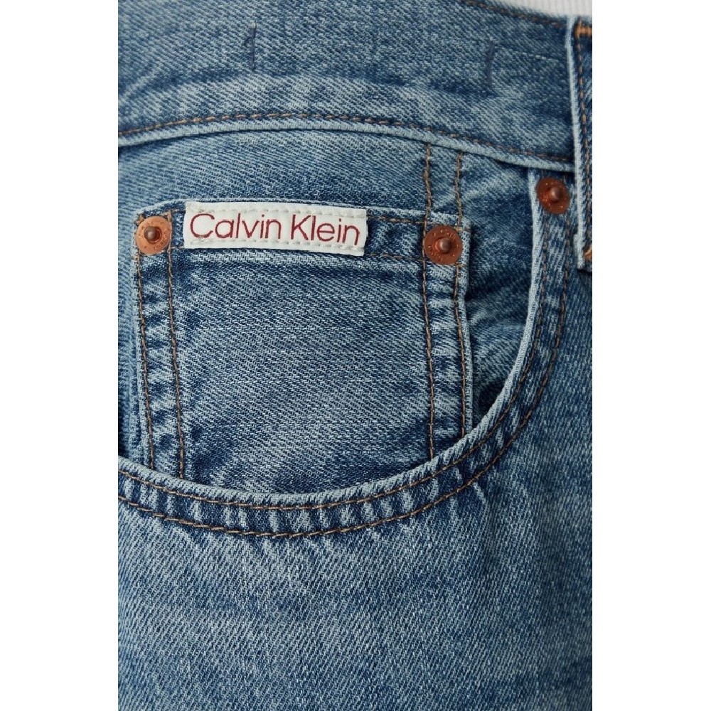 CALVIN KLEIN JEANS CROPPED BARREL JEAN TINTED AIRWA ΠΑΝΤΕΛΟΝΙ ΓΥΝΑΙΚΕΙΟ BLUΕ DENIM