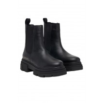 TOMMY HILFIGER LEATHER CHUNKY CHELSEA BOOT ΠΑΠΟΥΤΣΙ ΓΥΝΑΙΚΕΙΟ BLACK