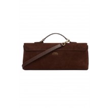 TOMMY HILFIGER AMERICAN ICON CLUTCH SUEDE ΤΣΑΝΤΑ ΓΥΝΑΙΚΕΙΑ BROWN