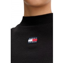 TOMMY JEANS SLIM BADGE RIB MOCK TANK ΤΟΠ ΜΠΛΟΥΖΑ ΓΥΝΑΙΚΕΙΑ BLACK