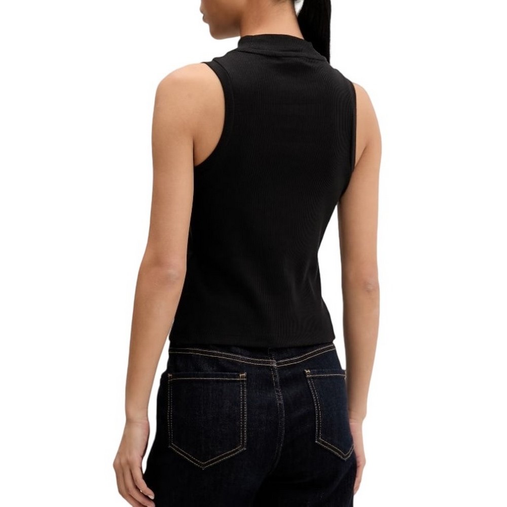 TOMMY JEANS SLIM BADGE RIB MOCK TANK ΤΟΠ ΜΠΛΟΥΖΑ ΓΥΝΑΙΚΕΙΑ BLACK
