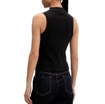 TOMMY JEANS SLIM BADGE RIB MOCK TANK ΤΟΠ ΜΠΛΟΥΖΑ ΓΥΝΑΙΚΕΙΑ BLACK