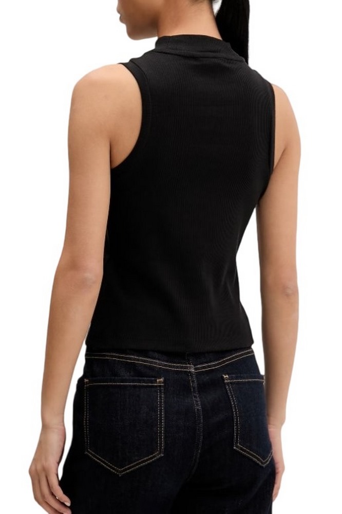 TOMMY JEANS SLIM BADGE RIB MOCK TANK ΤΟΠ ΜΠΛΟΥΖΑ ΓΥΝΑΙΚΕΙΑ BLACK
