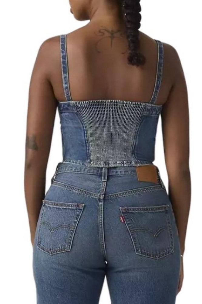 LEVIS® STRETCH DENIM TUBE WORN IN ΤΟΠ ΓΥΝΑΙΚΕΙΟ MED INDIGO