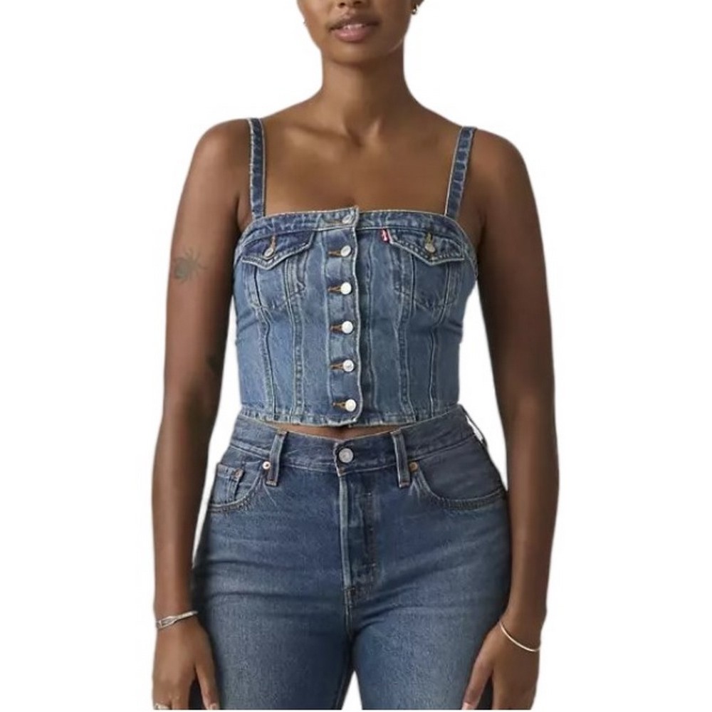 LEVIS® STRETCH DENIM TUBE WORN IN ΤΟΠ ΓΥΝΑΙΚΕΙΟ MED INDIGO