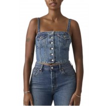 LEVIS® STRETCH DENIM TUBE WORN IN ΤΟΠ ΓΥΝΑΙΚΕΙΟ MED INDIGO