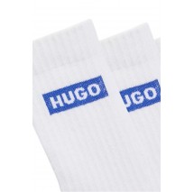HUGO BOSS CASUAL SOCKS 3P QS BLUE LOGO CC ΚΑΛΤΣΕΣ ΑΝΔΡΙΚΕΣ WHITE